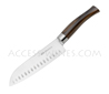 Couteau Santoku lame alv�ol�e inox 18cm acier 12c27 manche �b�ne  Coutellerie Due Cigni - Collection Maniago