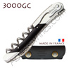 Sommelier Ch�teau Laguiole GRAND CRU 3000GC - manche corne noire mitres et d�capsuleur inox brillant - vrille inox filet�e - étui cuir noir 