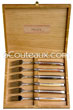 Coffret cadeau de 6 fourchettes laguiole livr en coffret chne verni